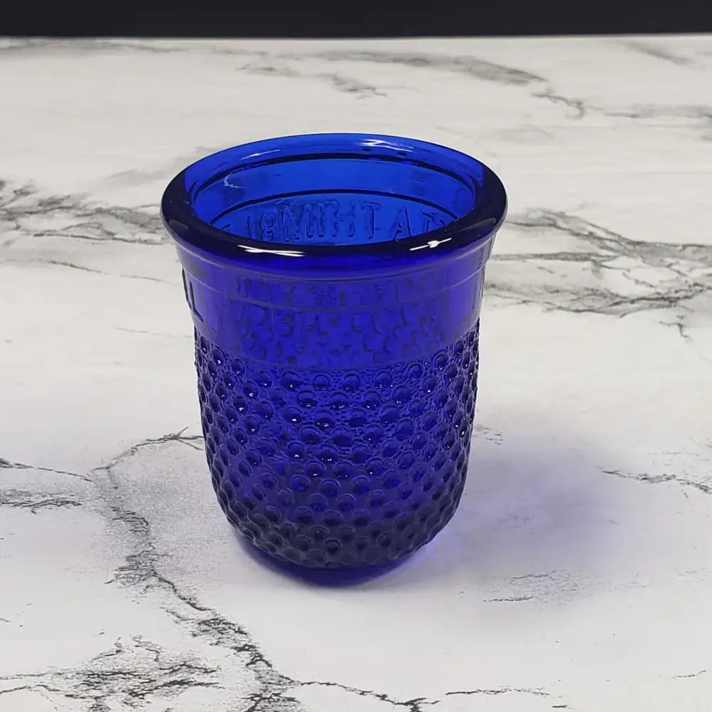 Mosser Cobalt Blue Thimble Toothpick Holder Vintage Decor