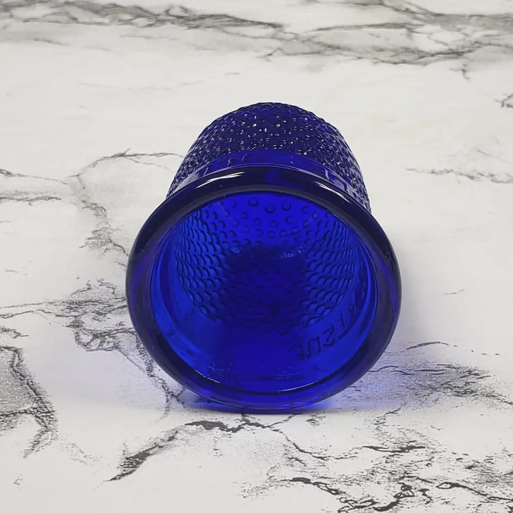 Mosser Cobalt Blue Thimble Toothpick Holder Vintage Decor