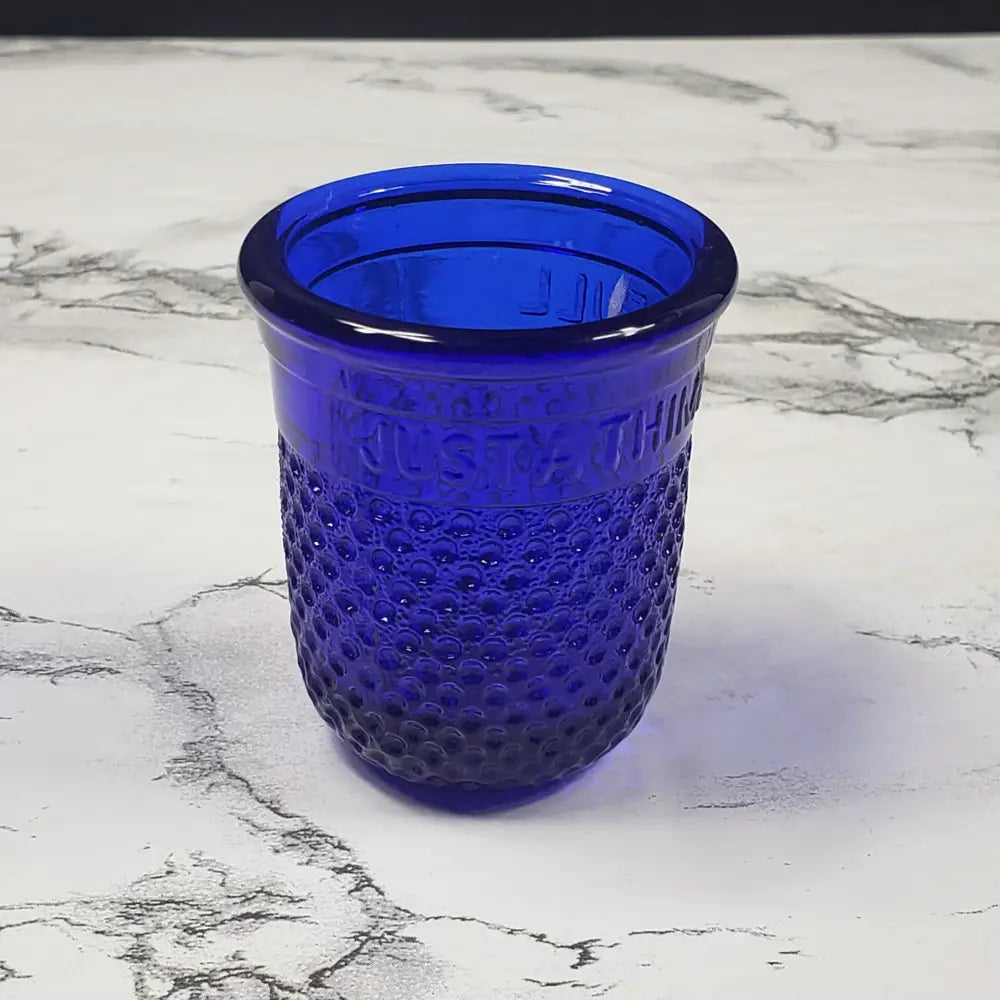 Mosser Cobalt Blue Thimble Toothpick Holder Vintage Decor