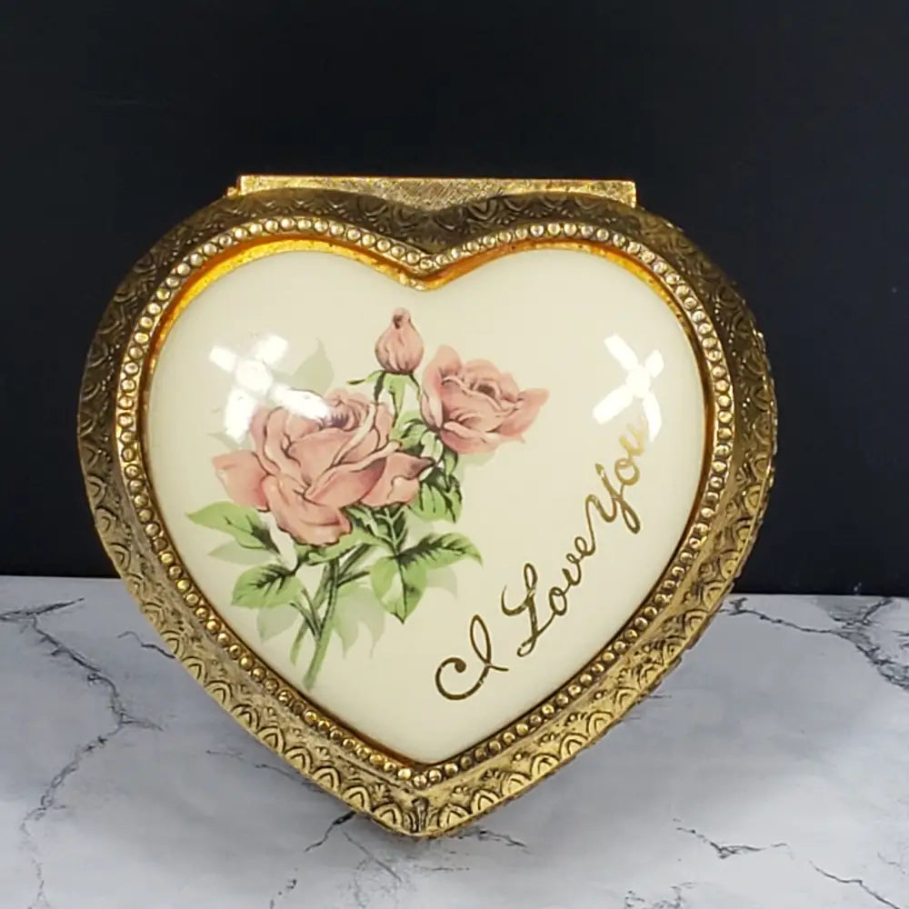 Brass And Porcelain Musical Vanity Box Dr Zhivago Theme Song 1965 Vintage Decor