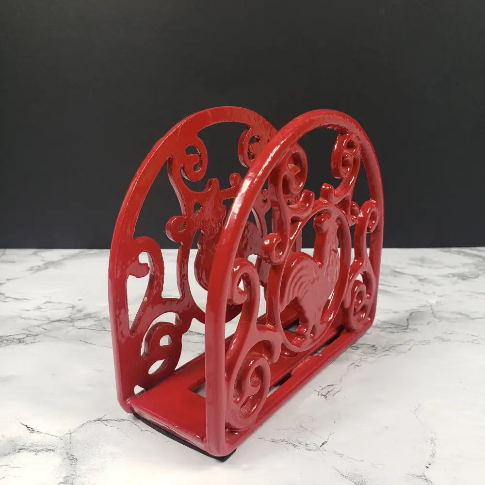 Napkin Holder Rooster Cast Iron Decor