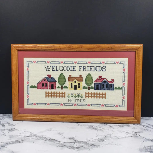 Needlepoint Welcome The James Handmade Vintage Decor