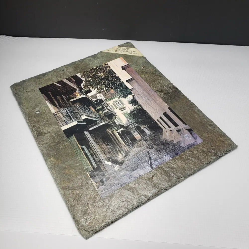 New Orleans Antique Roof Slate Art Vintage Decor