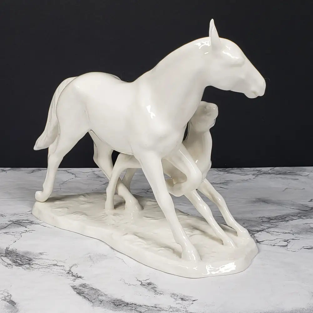 Noritake Mare Foal Figurine Bone China Porcelain Nippon Toki Kaisha Vintage Decor
