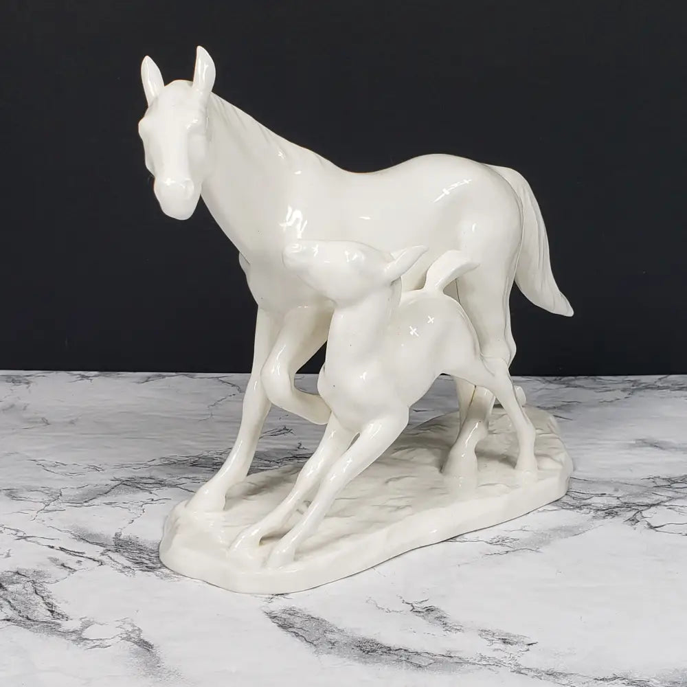 Noritake Mare Foal Figurine Bone China Porcelain Nippon Toki Kaisha Vintage Decor