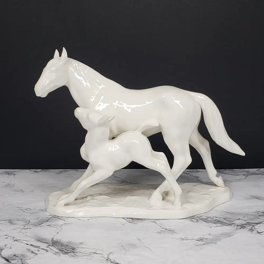 Noritake Mare Foal Figurine Bone China Porcelain Nippon Toki Kaisha Vintage Decor