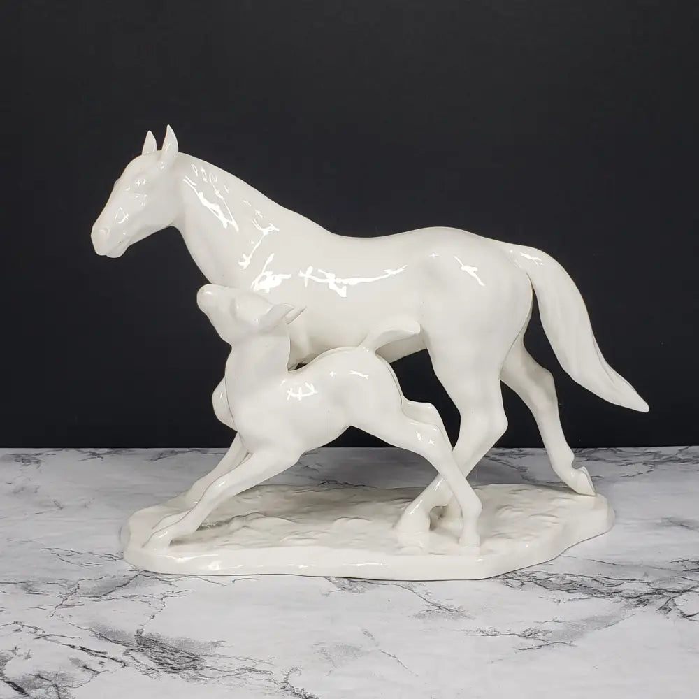 Noritake Mare Foal Figurine Bone China Porcelain Nippon Toki Kaisha Vintage Decor