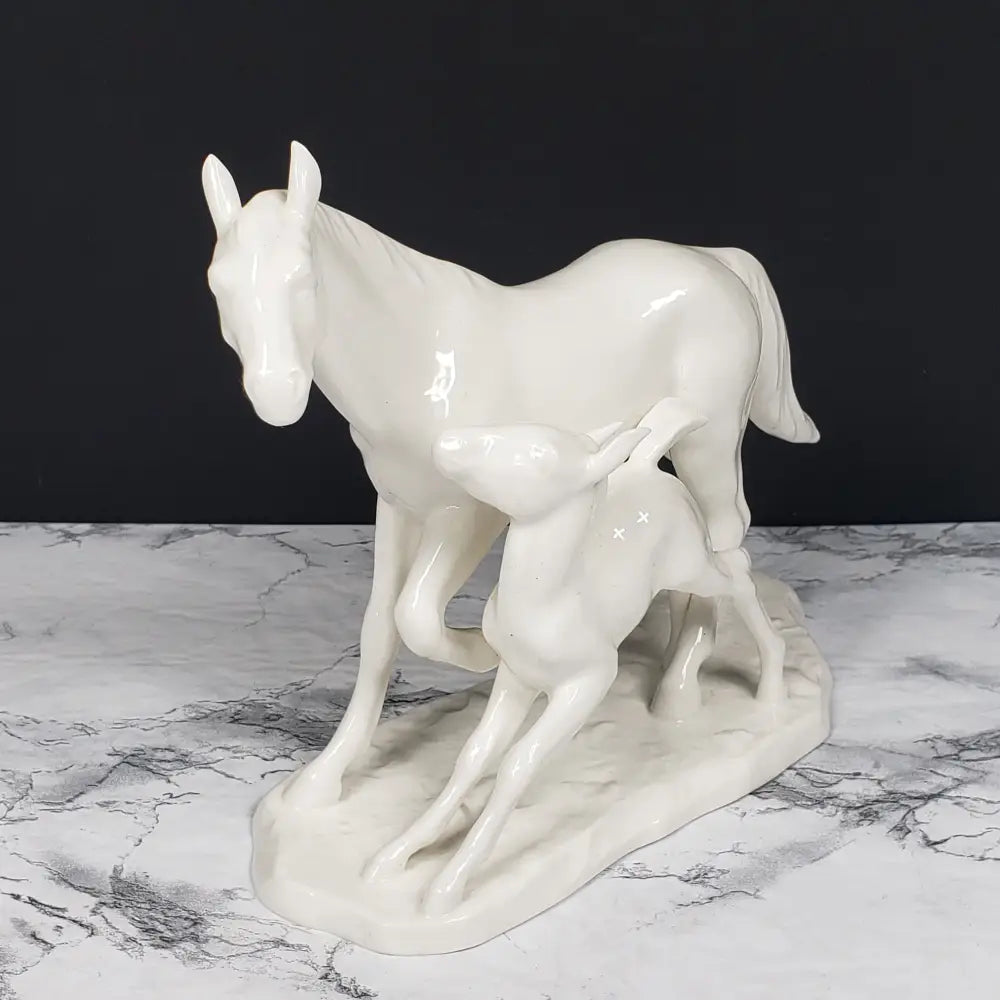 Noritake Mare Foal Figurine Bone China Porcelain Nippon Toki Kaisha Vintage Decor