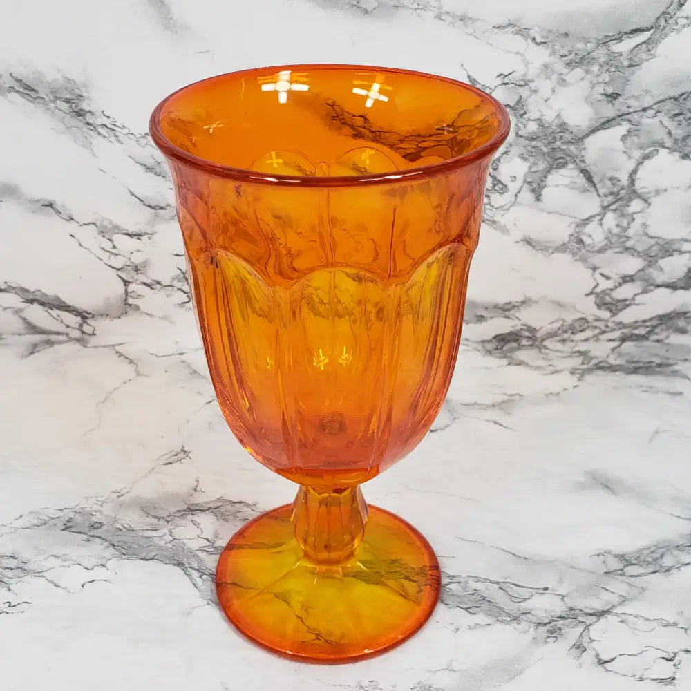 Noritake Provincial Orange Uv Reactive Goblet Vintage Collectibles