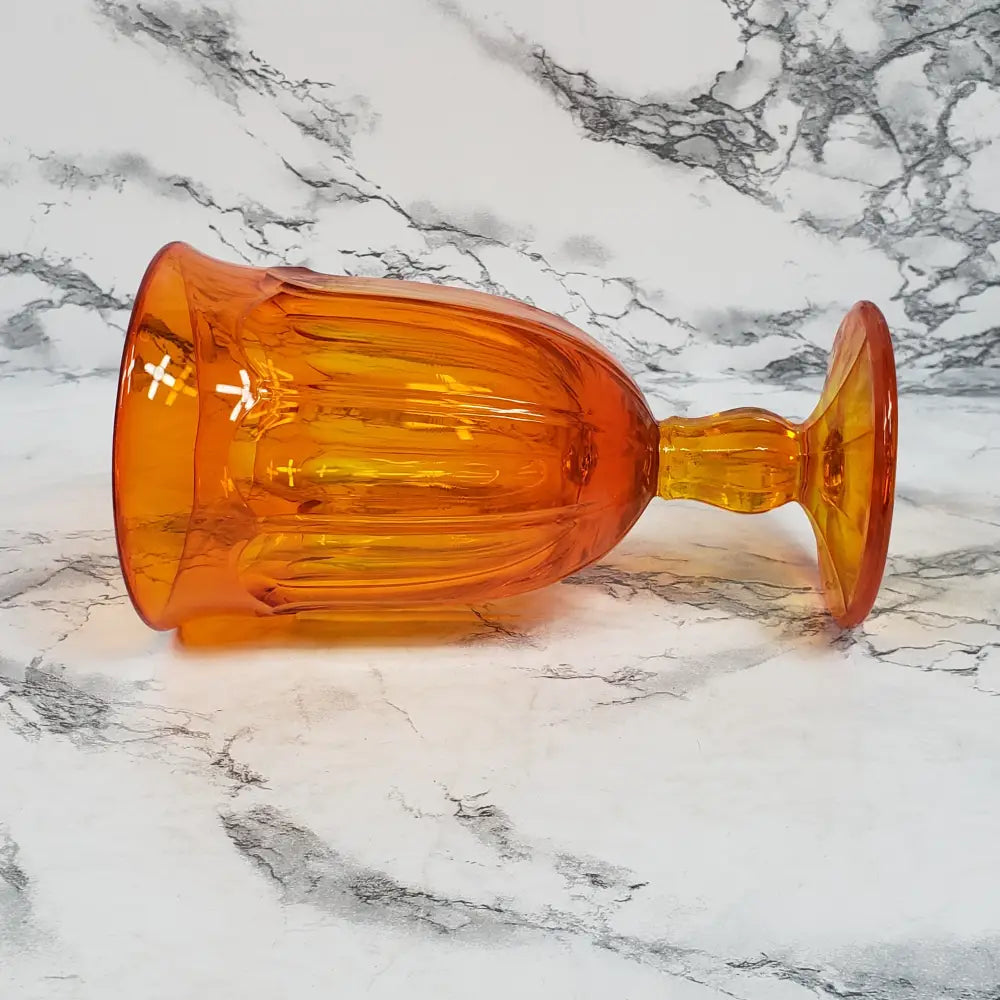 Noritake Provincial Orange Uv Reactive Goblet Vintage Collectibles