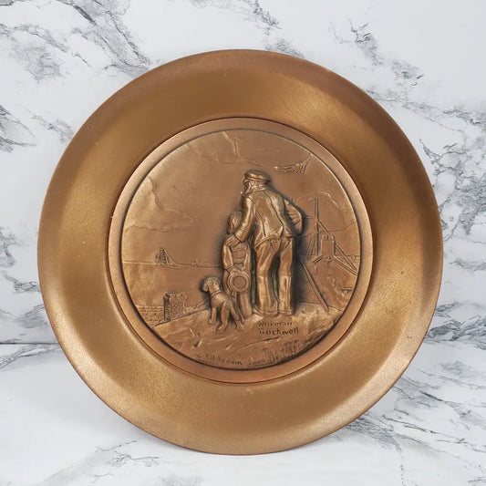 Norman Rockwell Solid Copper Plate Vintage Decor