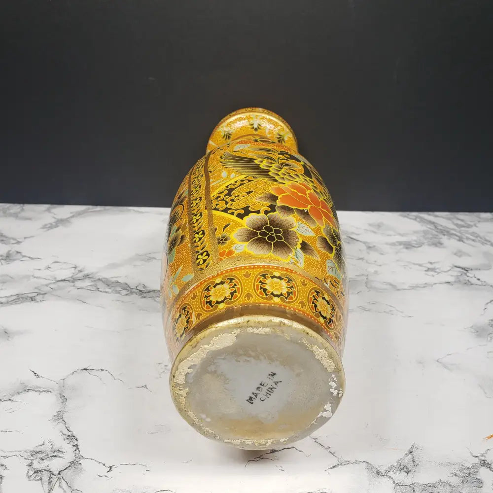 Oriental Porcelain Flower Vase Vintage Decor