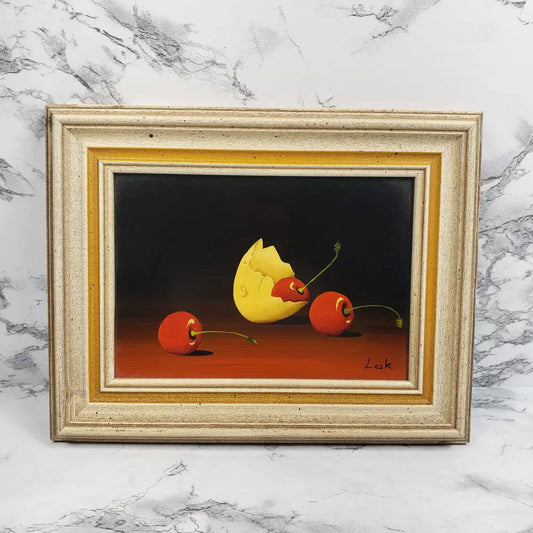 Original Maria Lak Still Life On Wood Decor