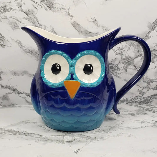 Owl Pitcher Grasslands Road Cobalt Blue Decor