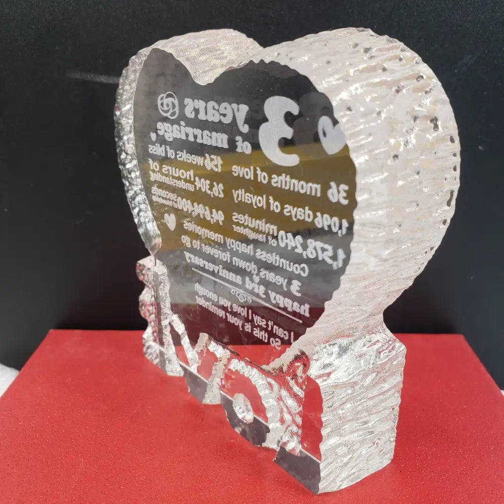 Paperweight Crystal Anniversary Love Decor