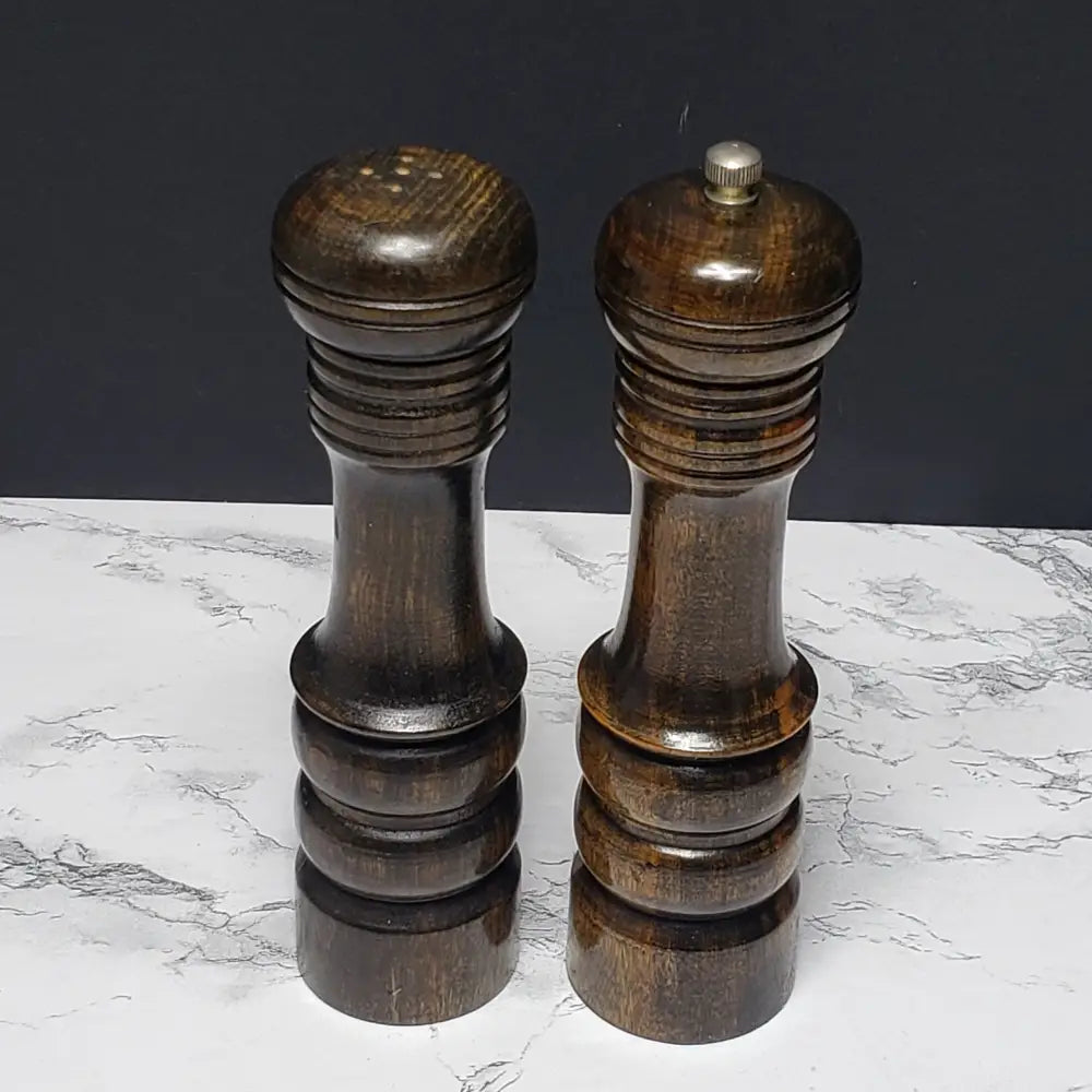 Woodcrest Of Japan Solid Wood Pepper Mill & Salt Shaker (Vintage) Decor