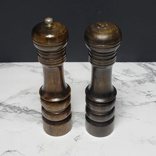 Woodcrest Of Japan Solid Wood Pepper Mill & Salt Shaker (Vintage) Decor