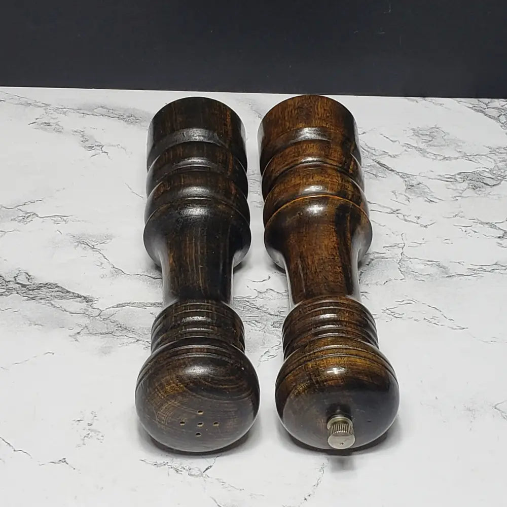Woodcrest Of Japan Solid Wood Pepper Mill & Salt Shaker (Vintage) Decor