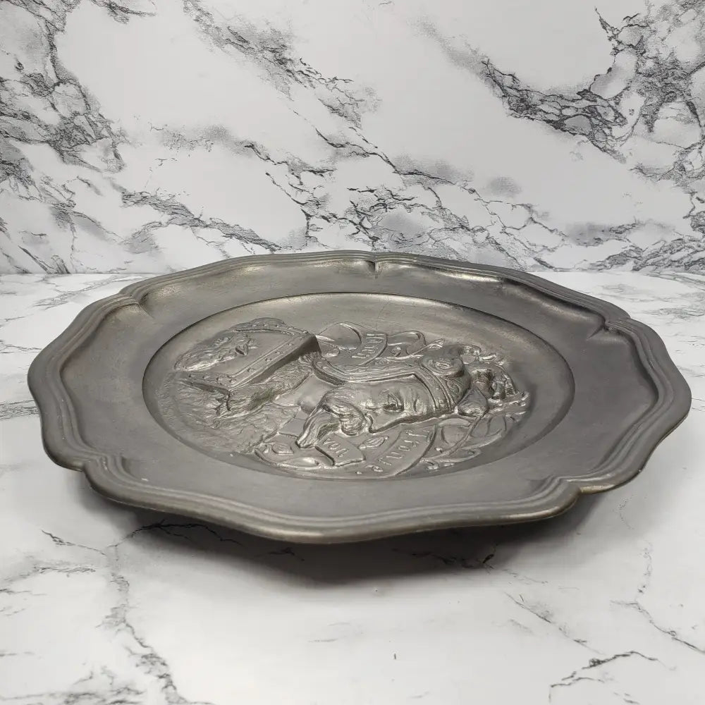 Pewter Hagen Von Tronje Norse High Relief Wall Decor Antique