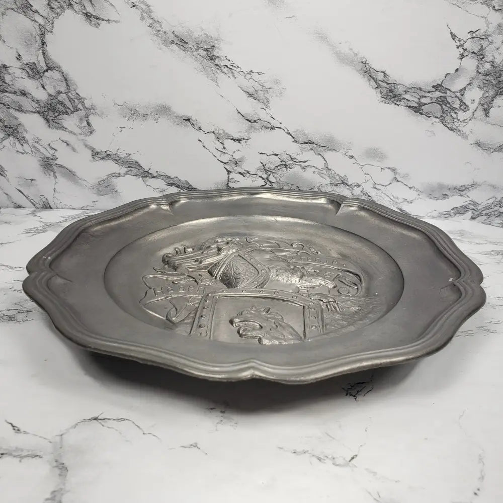 Pewter Hagen Von Tronje Norse High Relief Wall Decor Antique