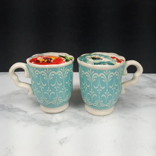 Pioneer Woman Melody Teacup Salt & Pepper Shakers Decor