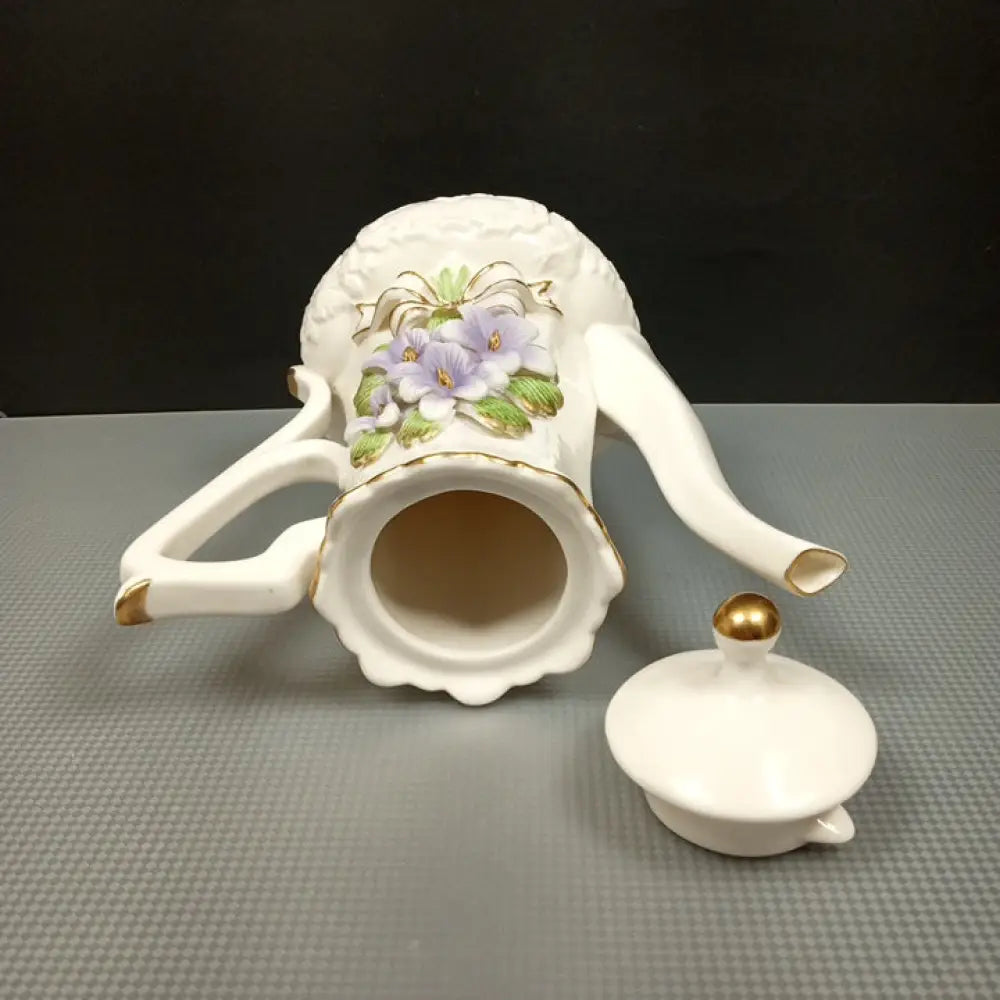 Porcelain Tea Set Purple Violets ( Vintage ) Decor