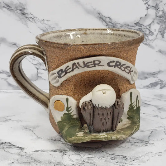 Pottery Mug Eagle Handmade Beaver Creek Colorado Vintage Decor