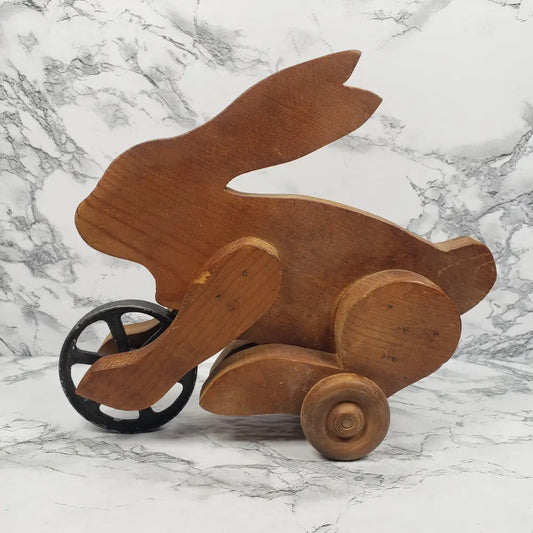 Rabbit Primitive Childs Pull Toy Vintage Decor