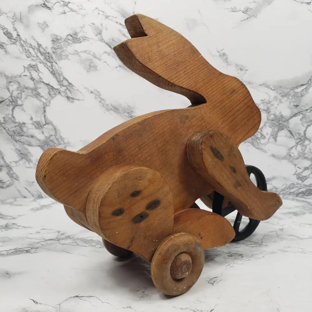 Rabbit Primitive Childs Pull Toy Vintage Decor