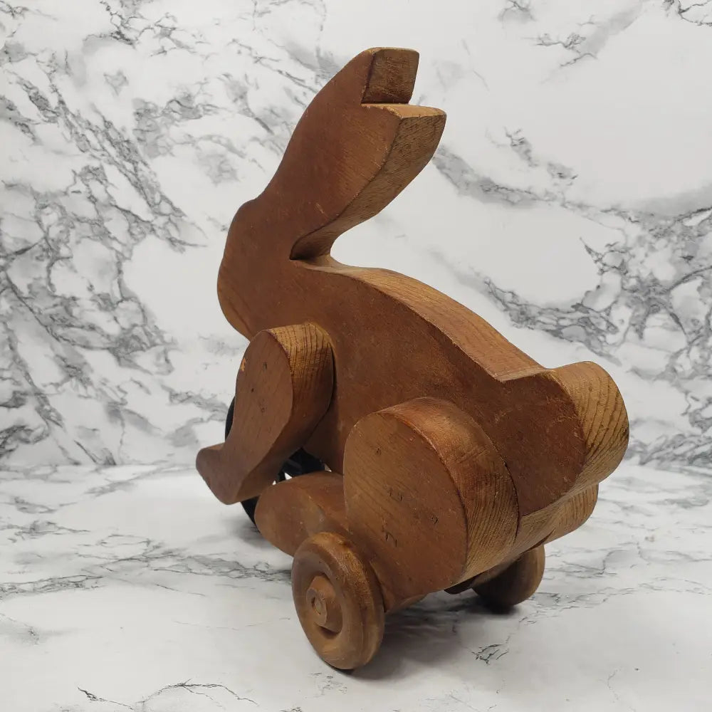 Rabbit Primitive Childs Pull Toy Vintage Decor