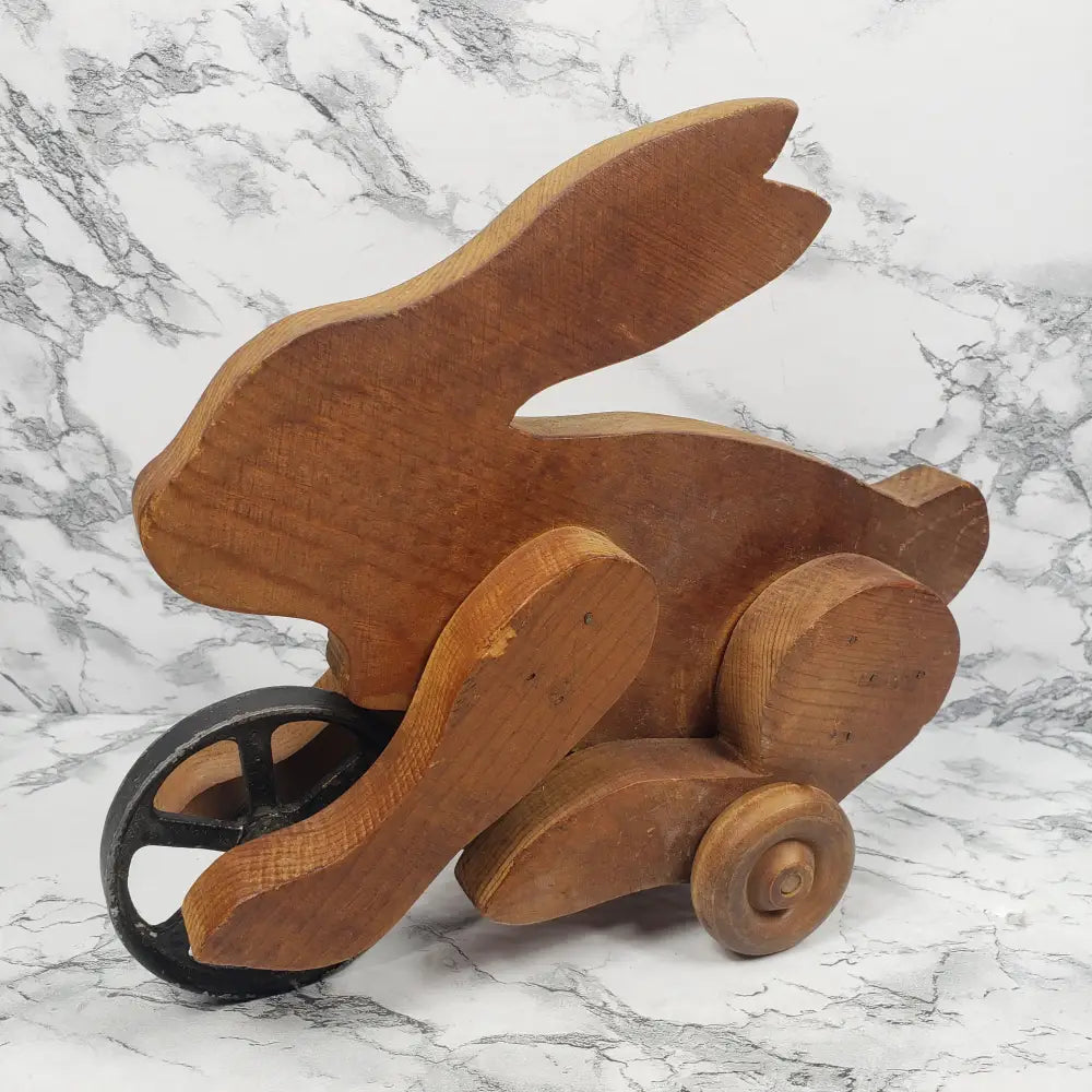 Rabbit Primitive Childs Pull Toy Vintage Decor