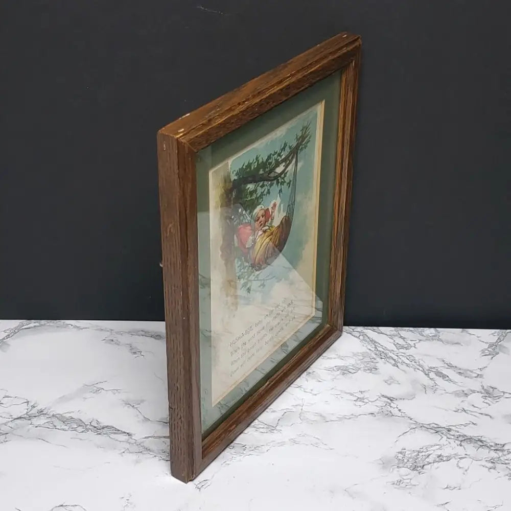 Framed Rock A Bye Baby Nursery Rhyme Vintage Book Page -