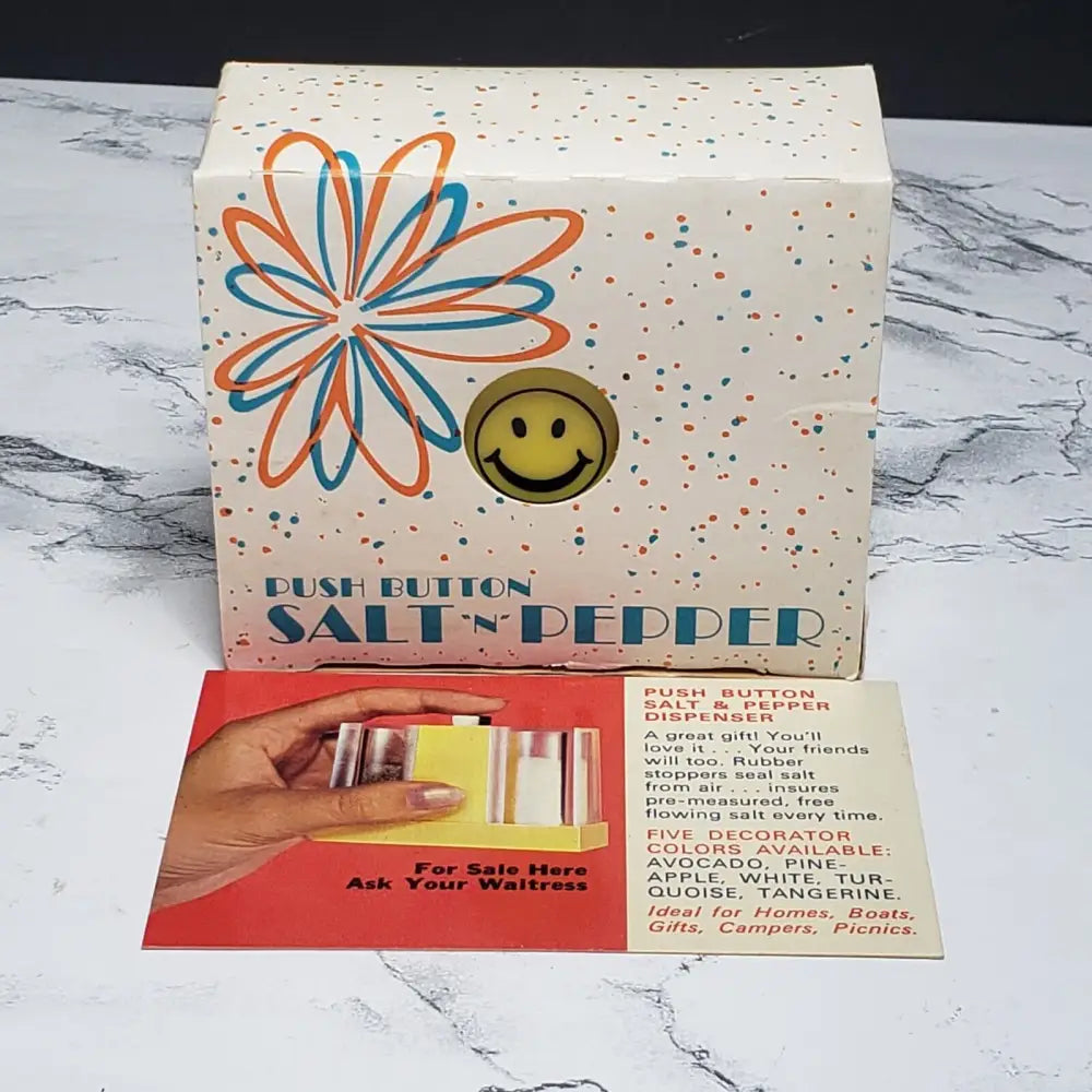Smiley Face Push Button Salt & Pepper Shaker (Vintage)(NOS)