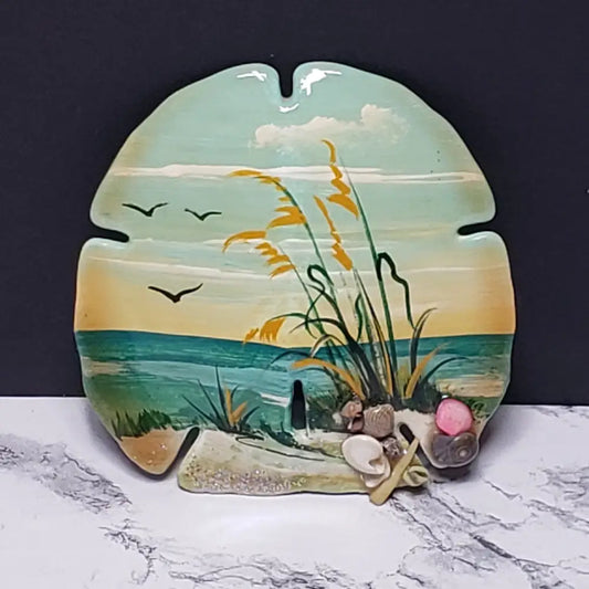 Hand Painted Sand Dollar With Sea Shells (Vintage) Decor