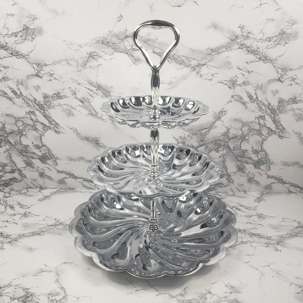 Shelton Ware 3 Tier Chrome Server New Old Stock Vintage