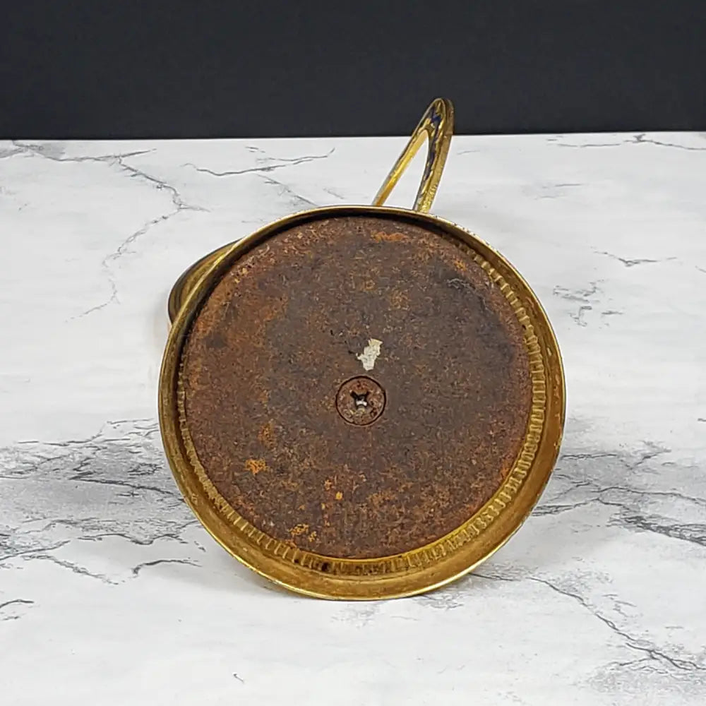 Cloisonné Brass Vanity Mirror Picture Frame Vintage Decor