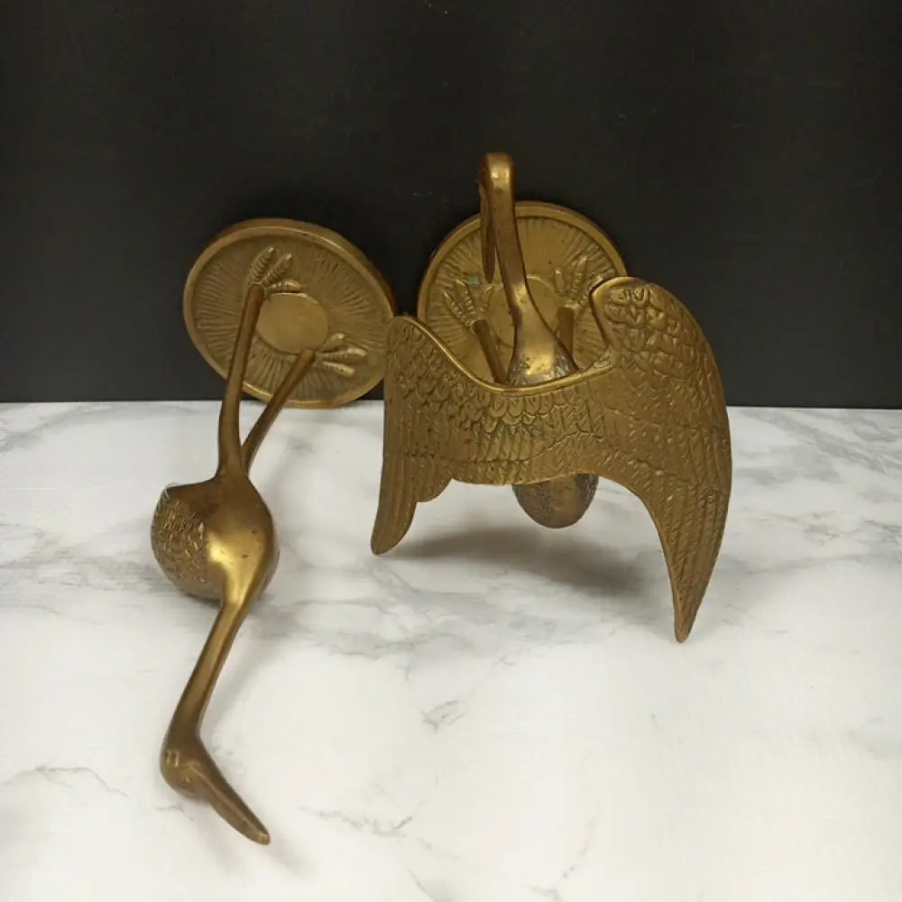 Solid Brass Herron Pair ( Vintage ) Decor