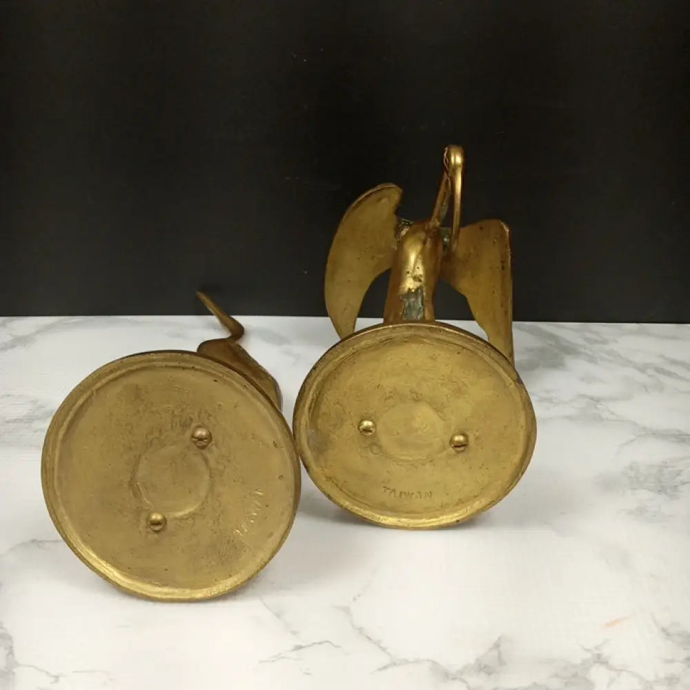 Solid Brass Herron Pair ( Vintage ) Decor