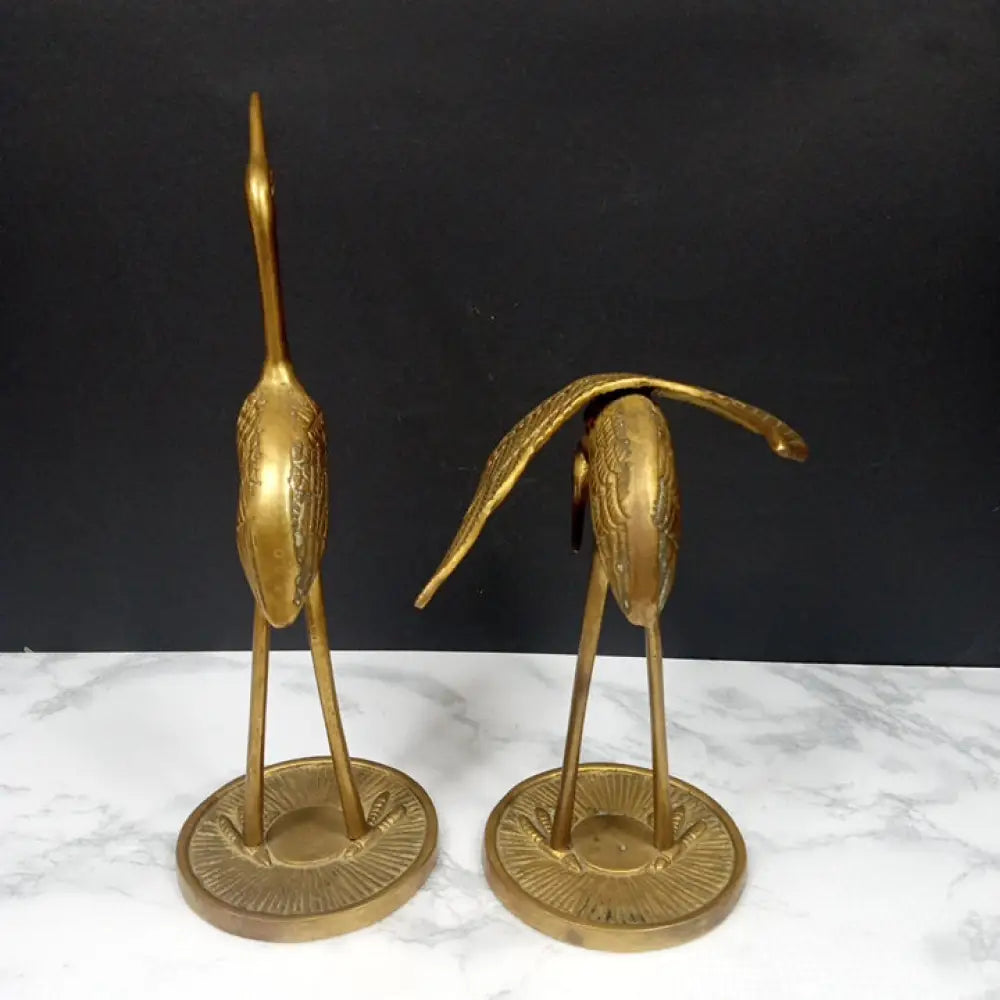 Solid Brass Herron Pair ( Vintage ) Decor