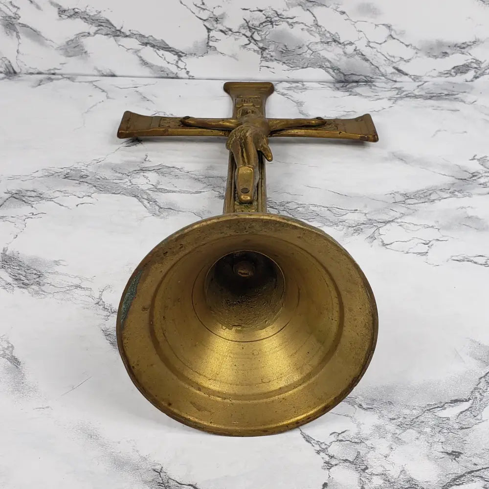 Solid Brass Large Altar Crucifix Vintage Decor