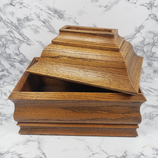 Solid Oak Large Lidded Box Handmade Vintage Decor