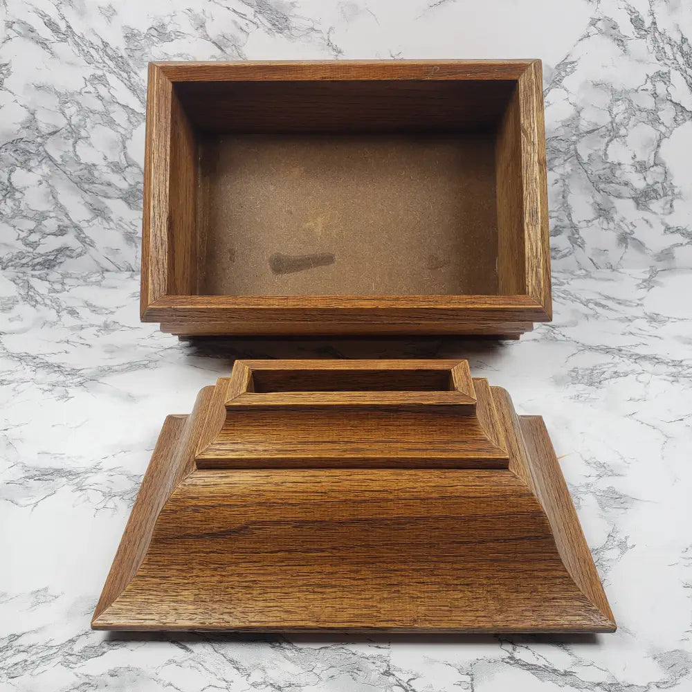 Solid Oak Large Lidded Box Handmade Vintage Decor