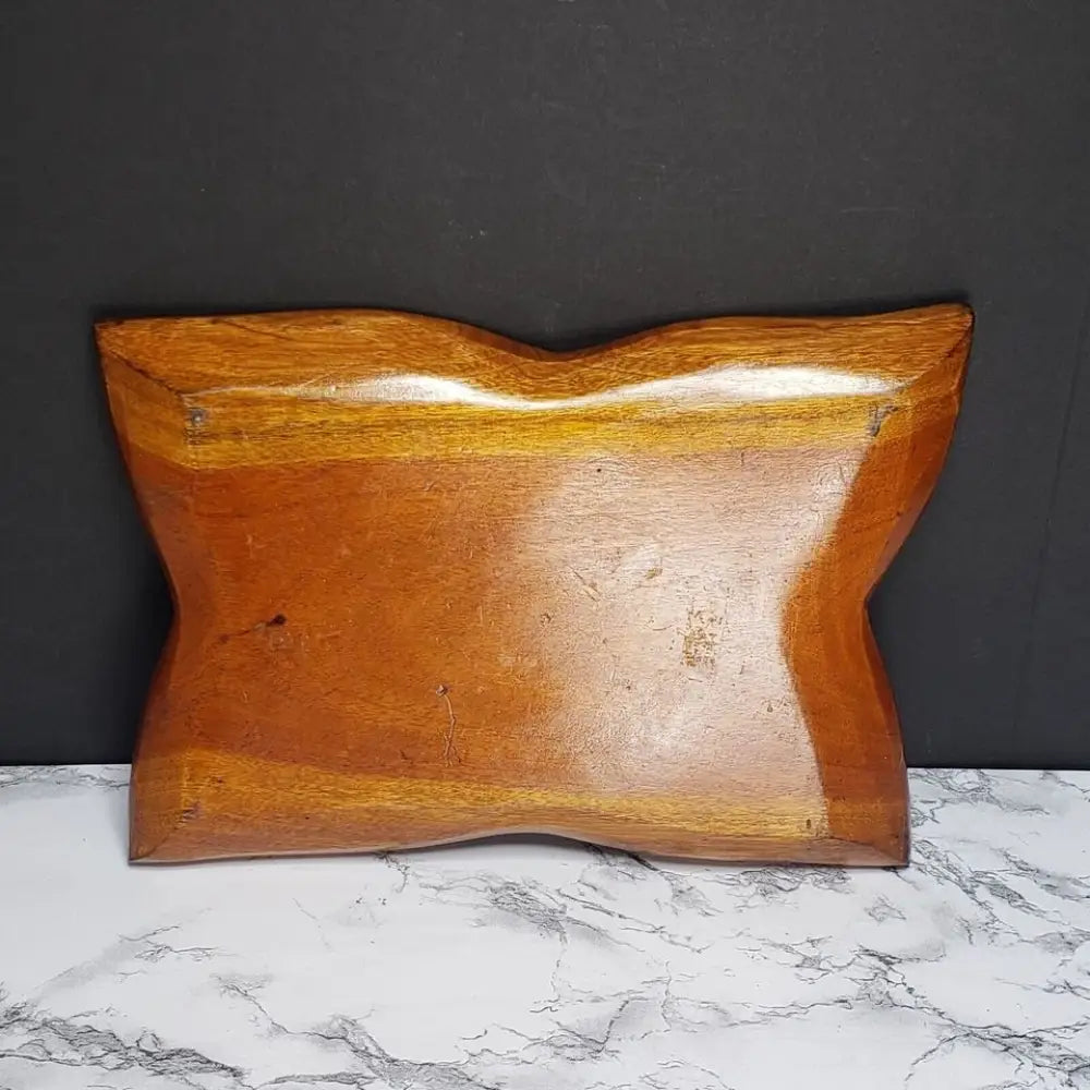 Solid Wood Hand Carved 5 Compartment Tray Vintage - Decor