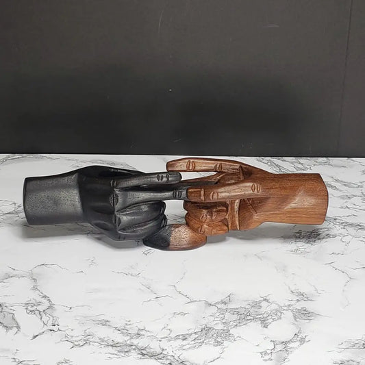 Solid Wood Hand Carved Hands Sculpture Decor
