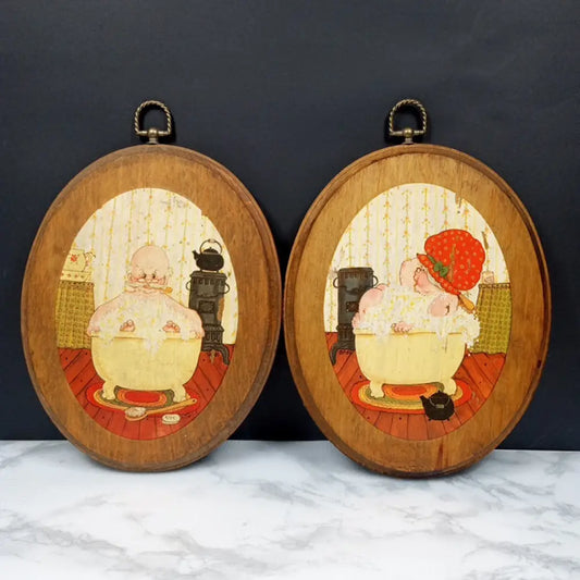 Solid Wood His & Hers Bathroom Signs ( Vintage ) Decor