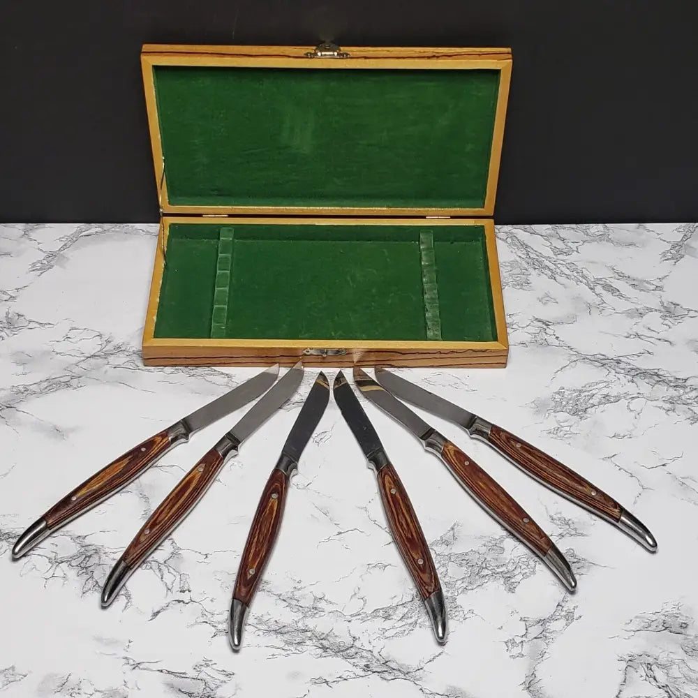 Japanese Steak Knife Full Tang Boxed Set (Vintage) Kitchen & Dining