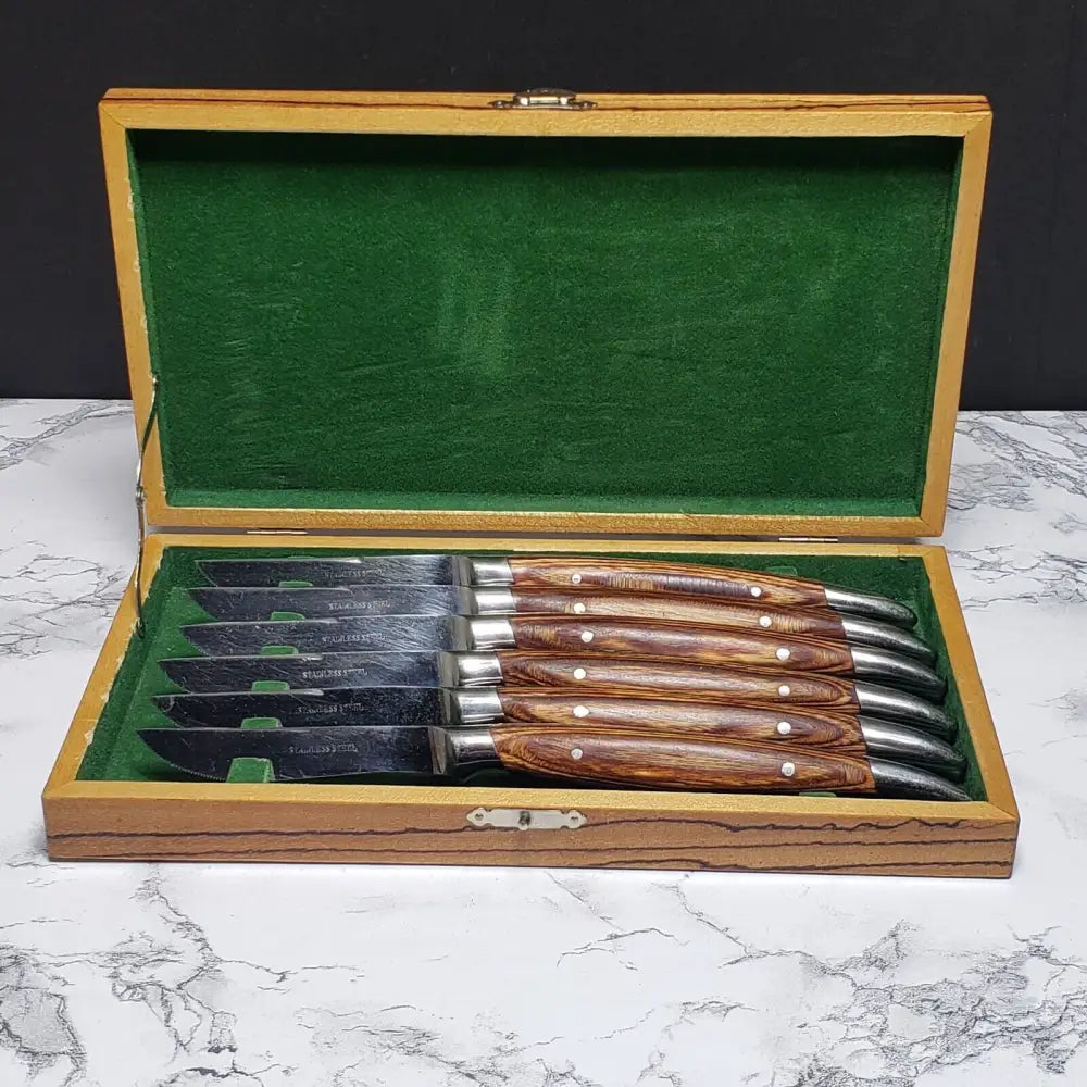 Japanese Steak Knife Full Tang Boxed Set (Vintage) Kitchen & Dining