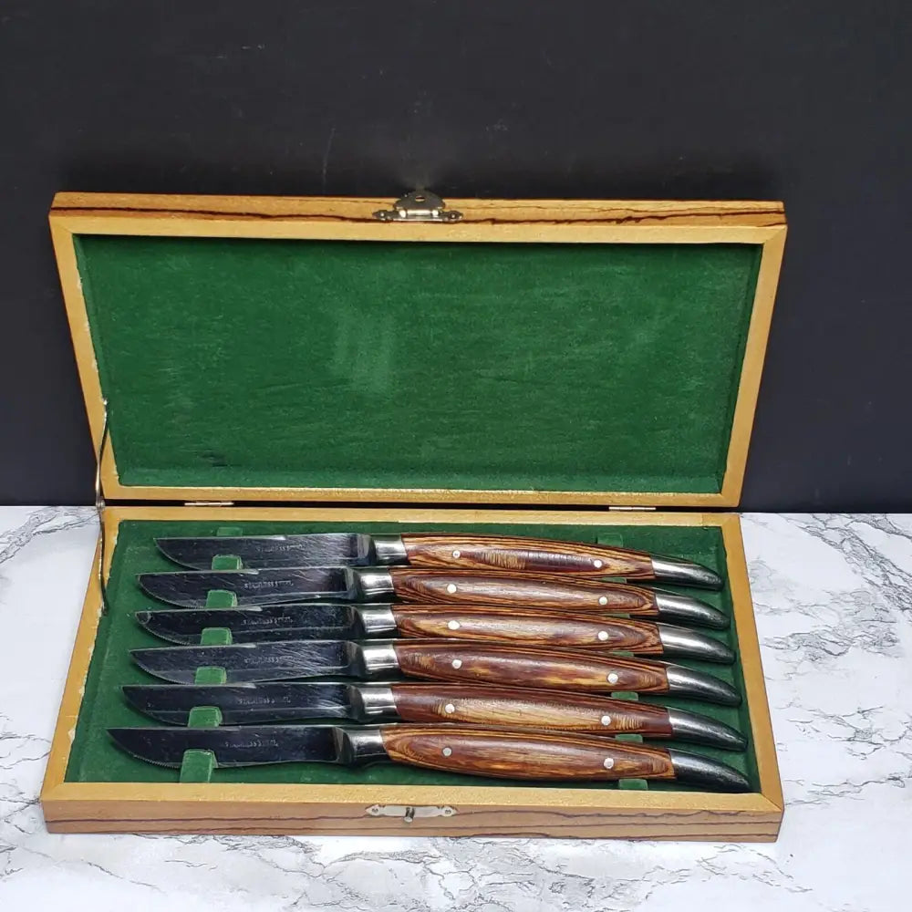 Japanese Steak Knife Full Tang Boxed Set (Vintage) Kitchen & Dining