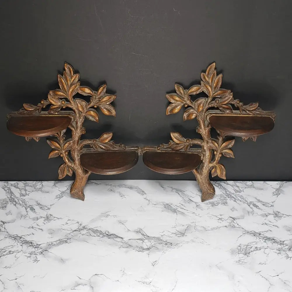 Syroco Syrocowood Shelf Pair (Vintage) Decor