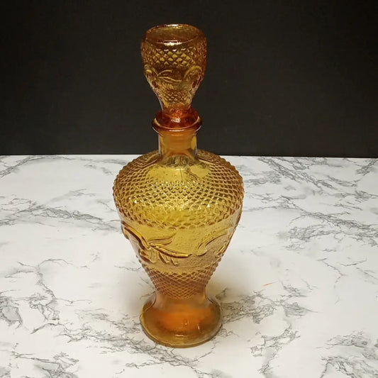 Taiwan Import Amber Glass Bottle Decanter ( Vintage ) Decor